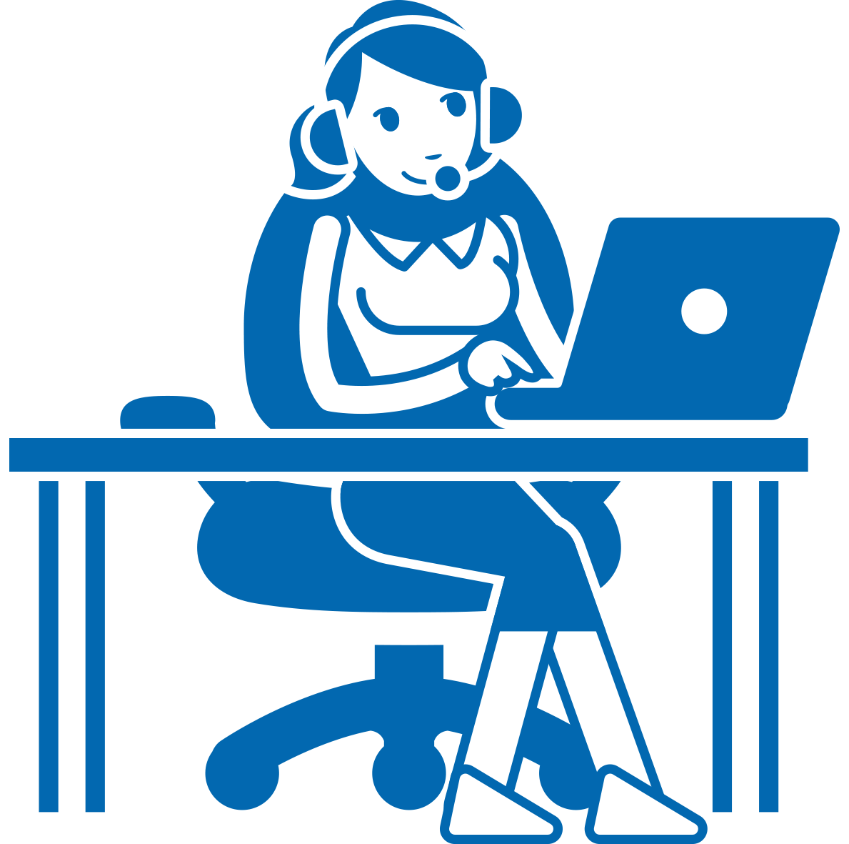 Maskottchen-Frau-Call-Center-Agent-single IT-Systemadministratorin