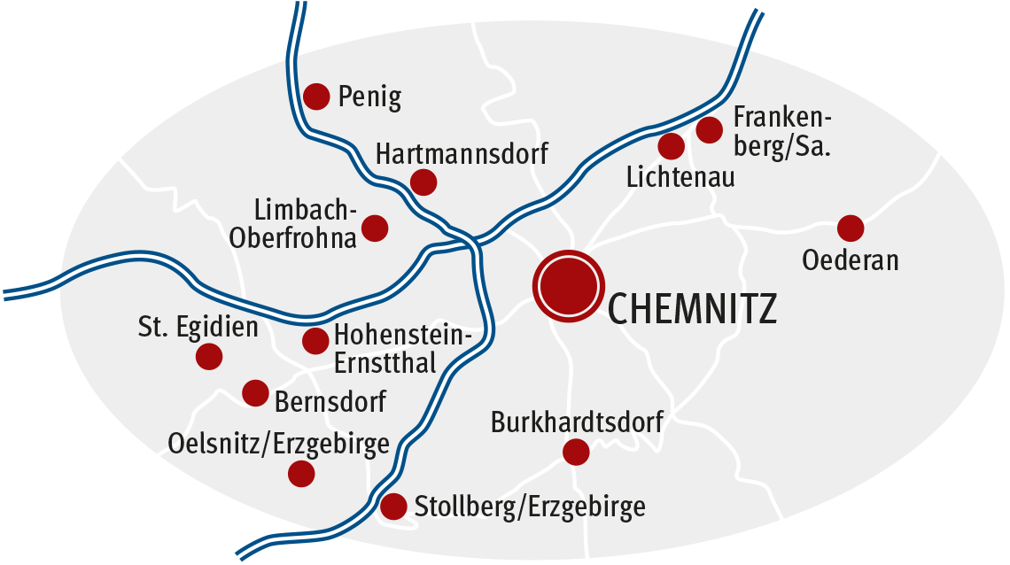 Chemnitz – regionale Arbeitsplätze in Wohnortnähe.